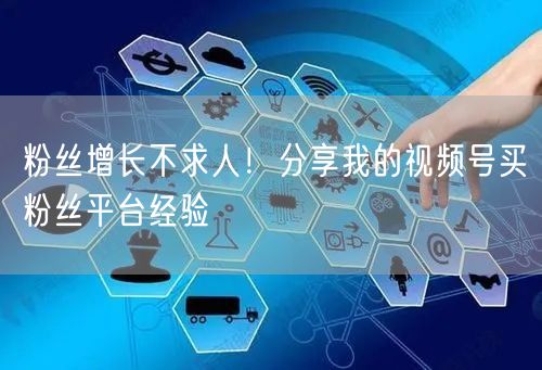 粉丝增长不求人!分享我的视频号买粉丝平台经验