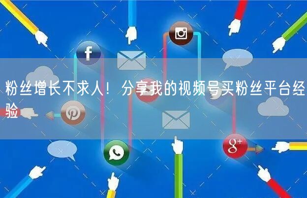 粉丝增长不求人!分享我的视频号买粉丝平台经验
