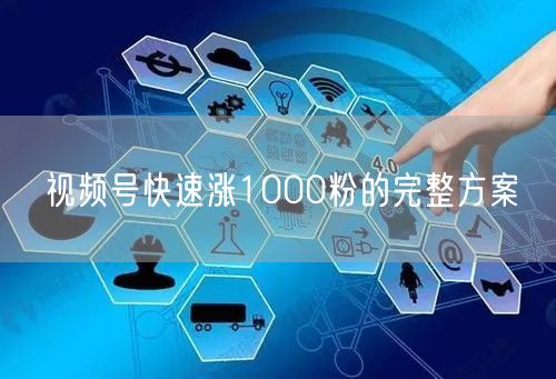 视频号快速涨1000粉的完整方案