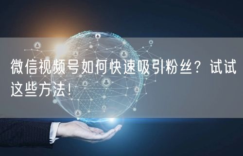 微信视频号如何快速吸引粉丝？试试这些方法！