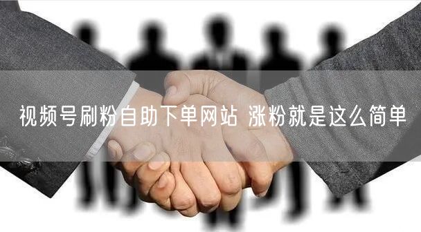 视频号刷粉自助下单网站 涨粉就是这么简单
